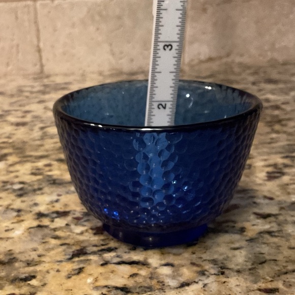 Hobnail Cobalt Blue Set of 4 Desert Cups. - Picture 6 of 6